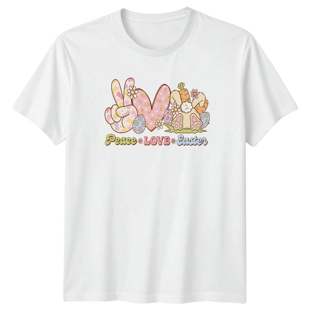 Peace Love Easter TShirt Groovy Retro Holiday Easter Gift For Him And Her S
