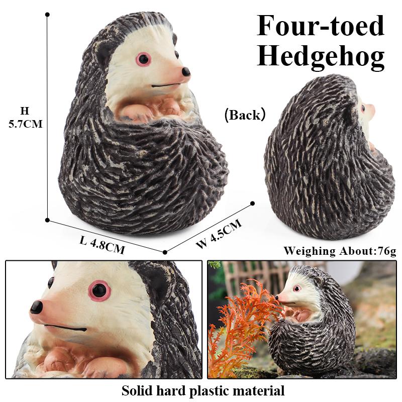 Oenux Simulation Wild Jungle Forest Animals Hedgehog Model Action Figures Cake Topper Party Favor Cute Education Kid Toy Gift