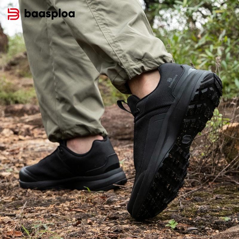 BAASPLOA Men Hiking Shoes Trekking Climbing Sneakers Non-slip Comfort Outdoor Resistant Walking Shoes Male Four Season