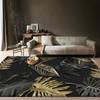 Pflanzenblätter Teppich Schwarz Gold Mode Eingangstür Fußmatte Fußabtreter Rutschfeste Fußmatte Wohnzimmer Dekor Teppich