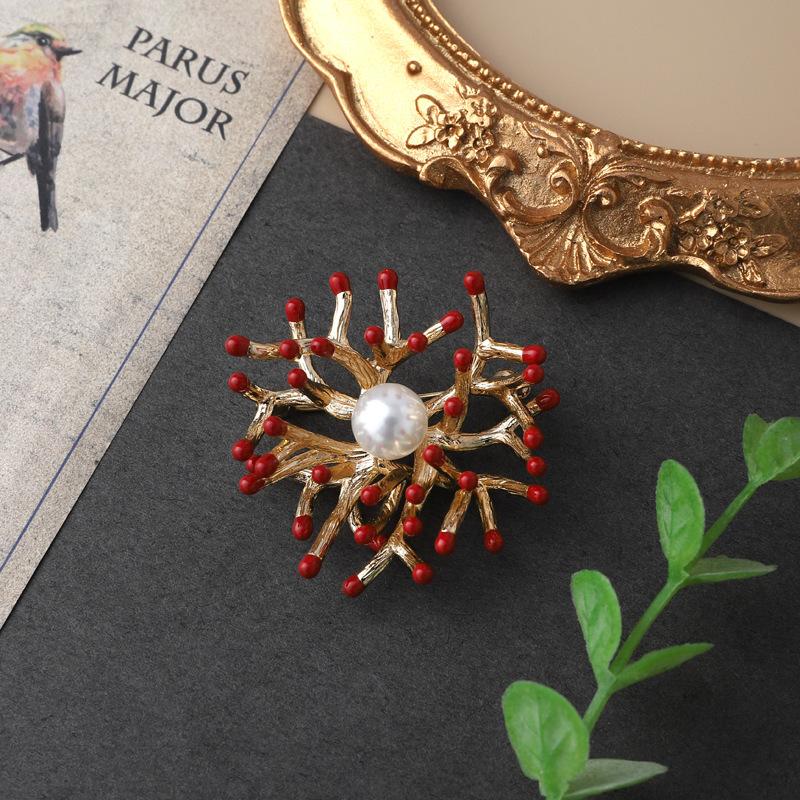 Broszka z perłami w stylu vintage z emalii, dla mężczyzn i kobiet, barokowa klasyczna odznaka
