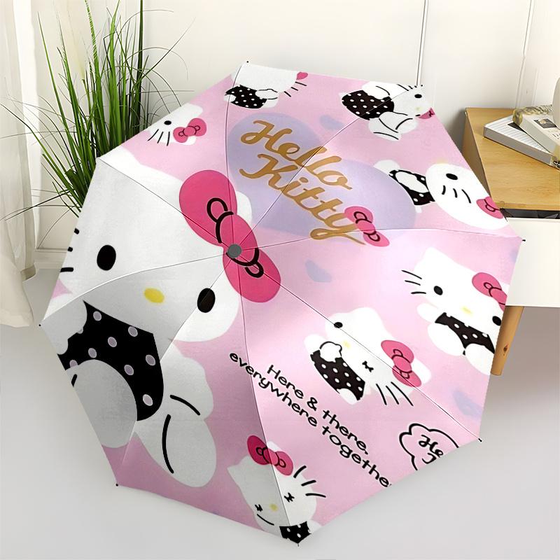 

1pc Hello Kitty Automatic Opening/Closing Umbrella with Foldable Design, 8-Rib Iron Frame, Outdoor, Perfect Gift for Fans, Travelers, Daily Use, Festi