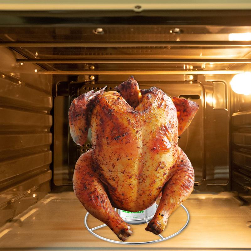 Chicken Roaster Rack Non-Stick Food Grade Stainless Steel Vertical Chicken Holder Barbecue Cooking Pans Kitchen Accessories