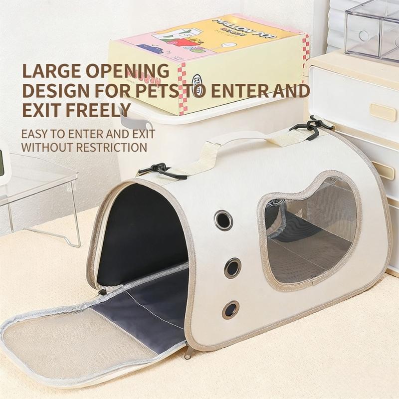 Portable Water Resistant Pet Carriers With Breathable Large Opening For Dog And Cats Adjustable Shoulder Strap Size