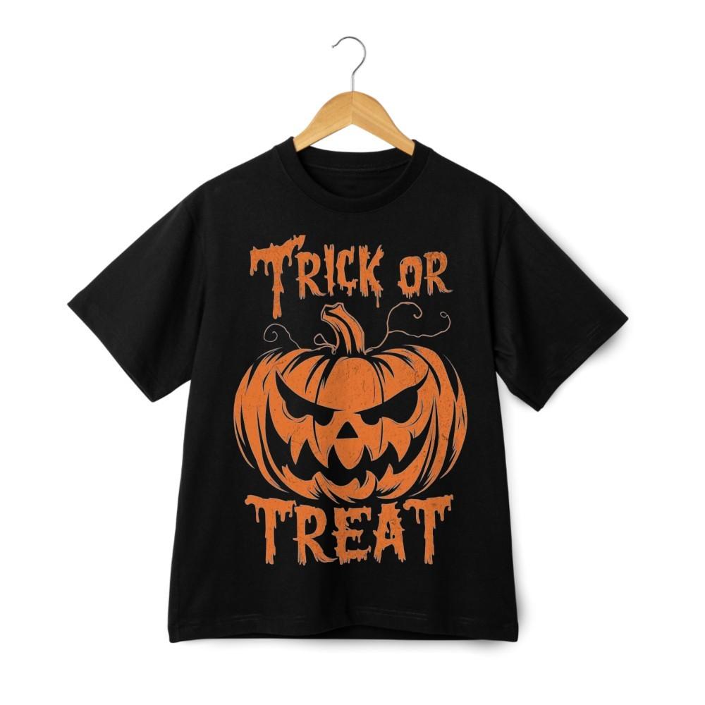 Trick Or Treat Pumpkin Graphic T-Shirt - Spooky Halloween Streetwear Unisex Tee Unisex T-Shirt XXXXL