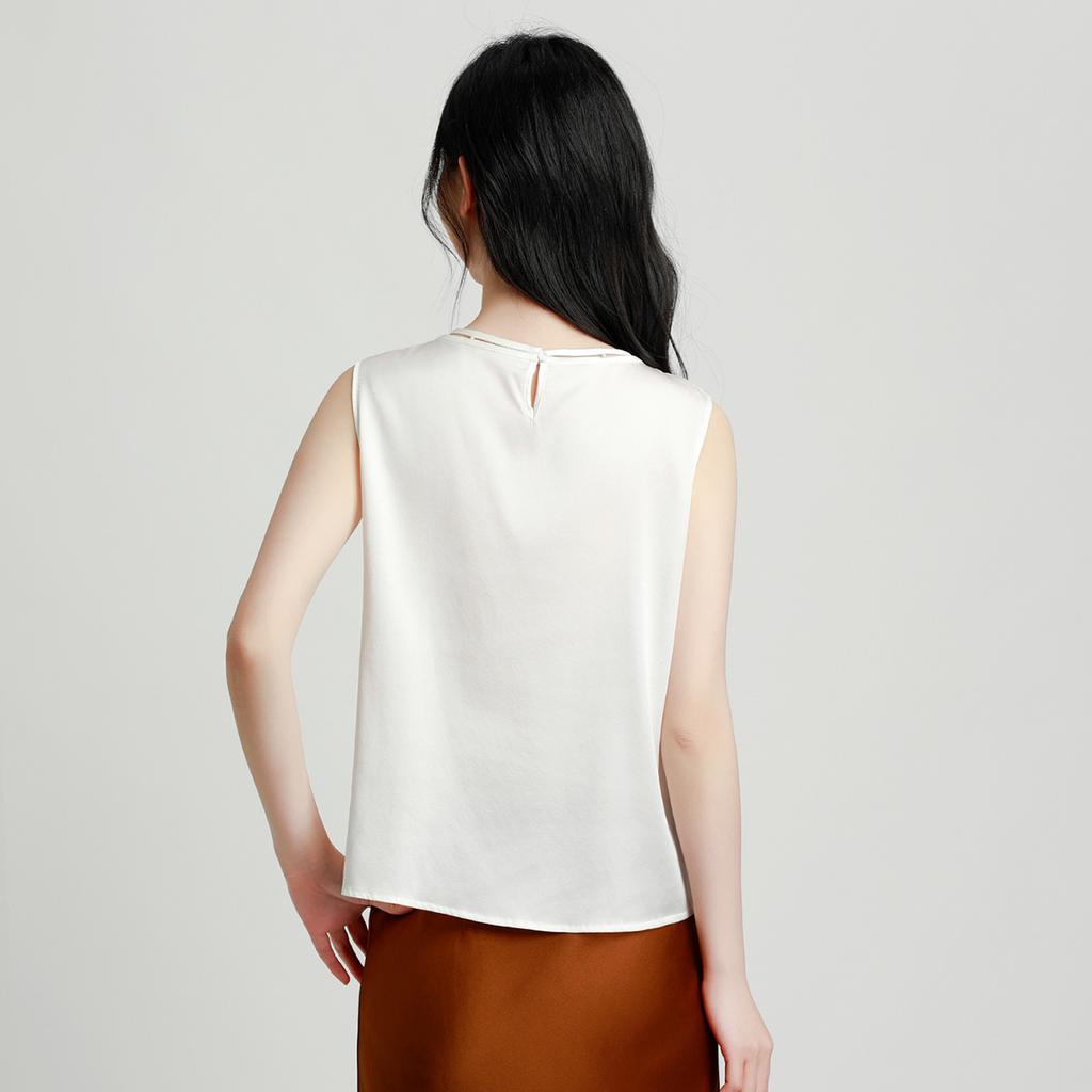 92% Mulberry Silk Stretch Satin Fashion Bottom Top Versatile High End Shirt Mulberry Silk T-shirt for Women