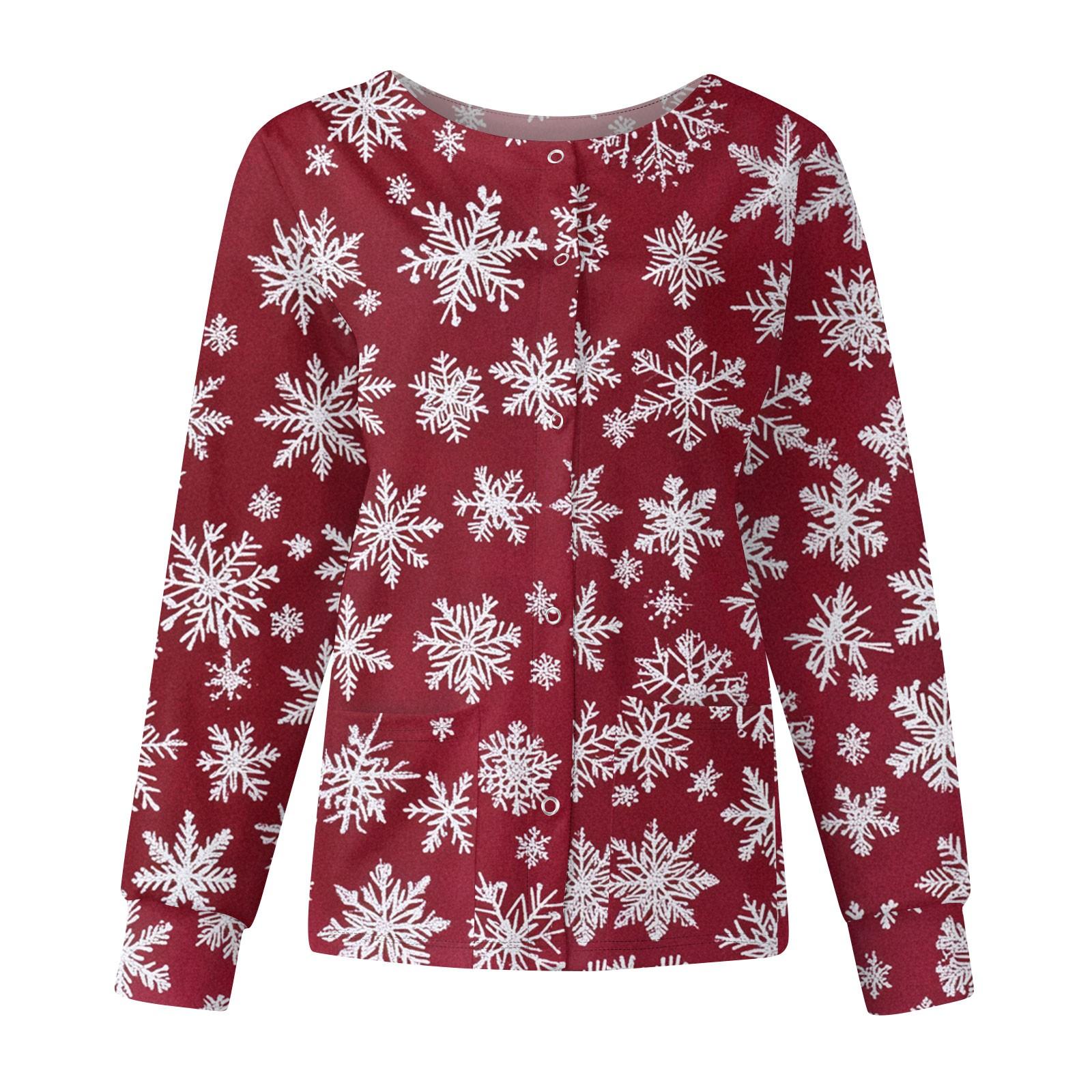 

Женские топы с длинными рукавами и карманами, рабочий воротник-стойка, однобортный защитный комбинезон, куртка, рождественский топ XL