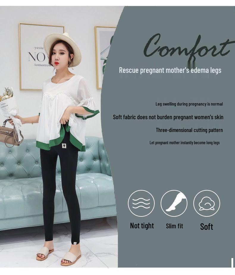 Fashionable Autumn Maternity Pants with Belly Support Skirt-Leggings