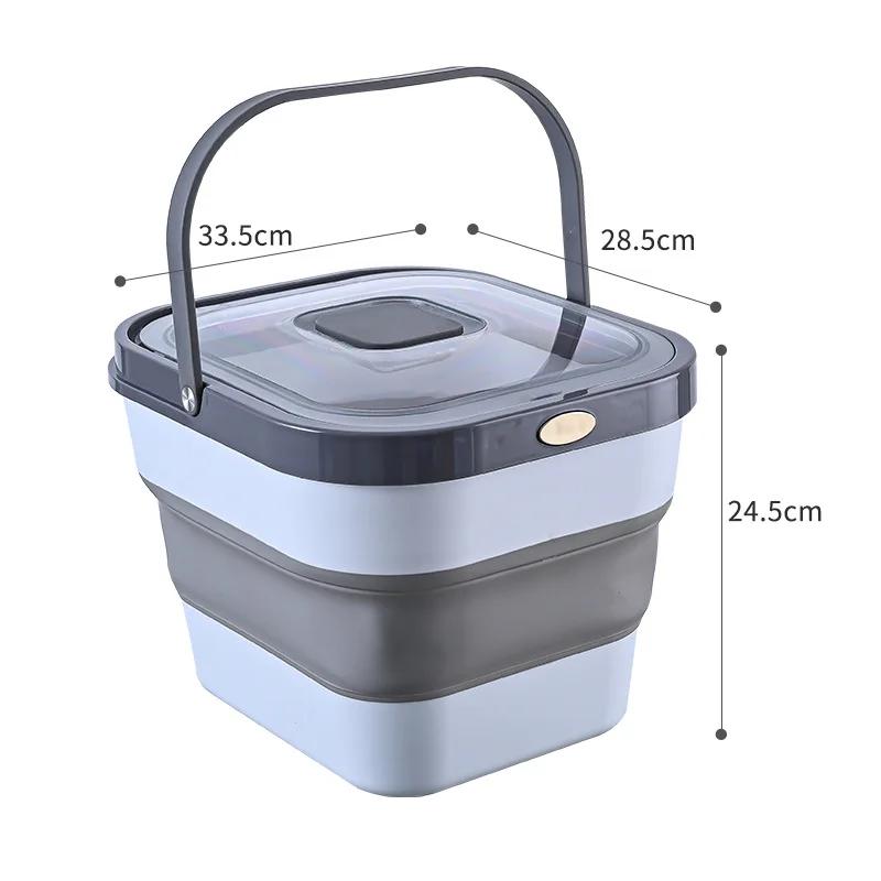 

Folding Pet Food Bucket Sealing and Moisture Proof Storage Bucket 10kg Storage Bucket Storage Tank Dog Food Bucket Sealing светло-серый