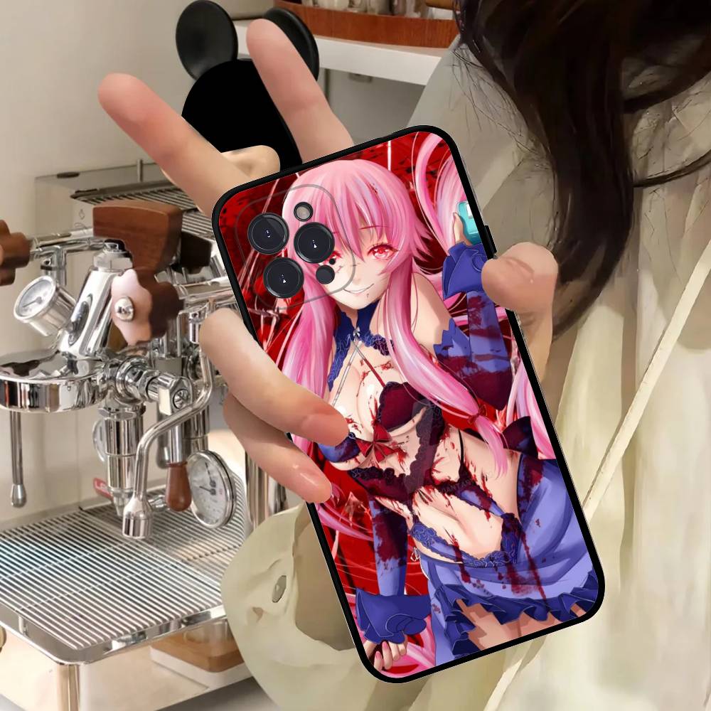 Anime Future Diary Phone Case For IPhone 16 15 14 13 12 11 17 Pro Max Simplicity Back TPU Soft Case