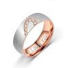 Herzförmiger Titanstahl 'ICH LIEBE DICH' Diamant Partnerring