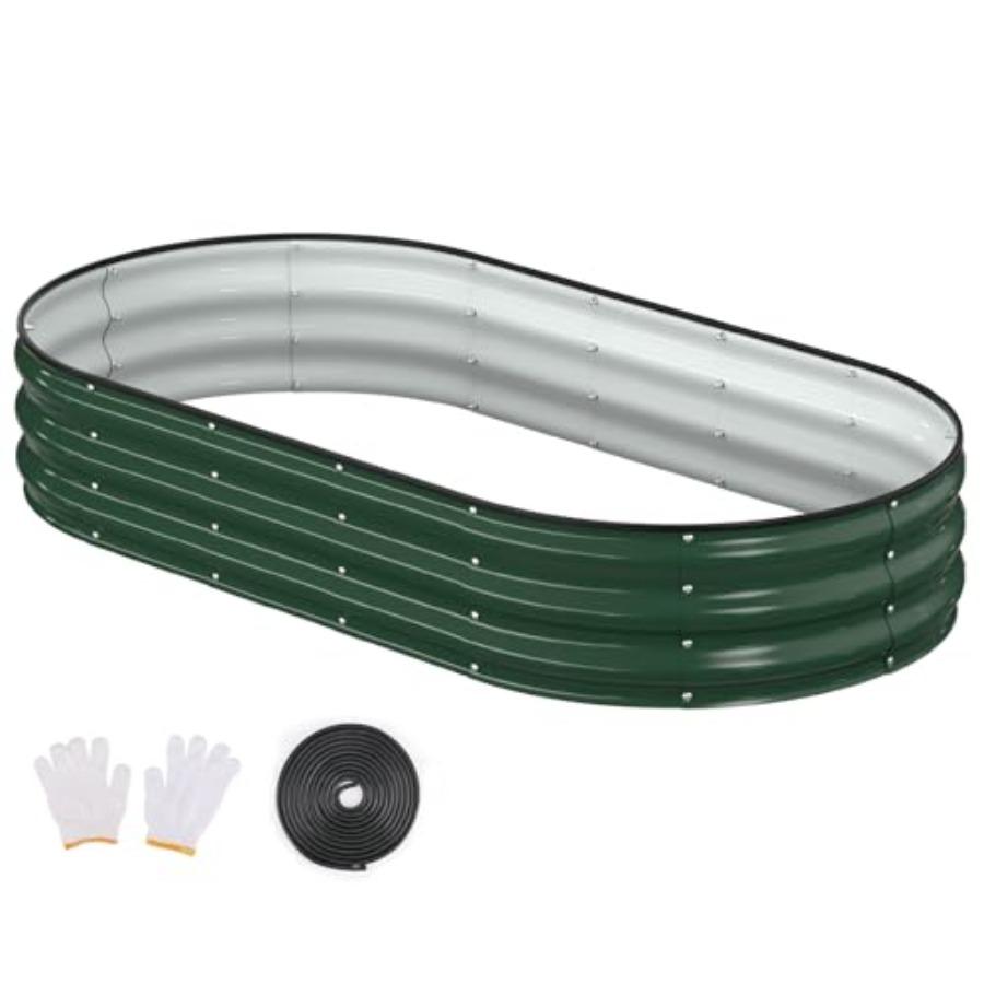 

Raised Garden Bed 6x3x1ft Galvanized Outdoor Planter Beds with Safety Edging and Gloves Oval Metal Planter Box for Gardening Ve United States