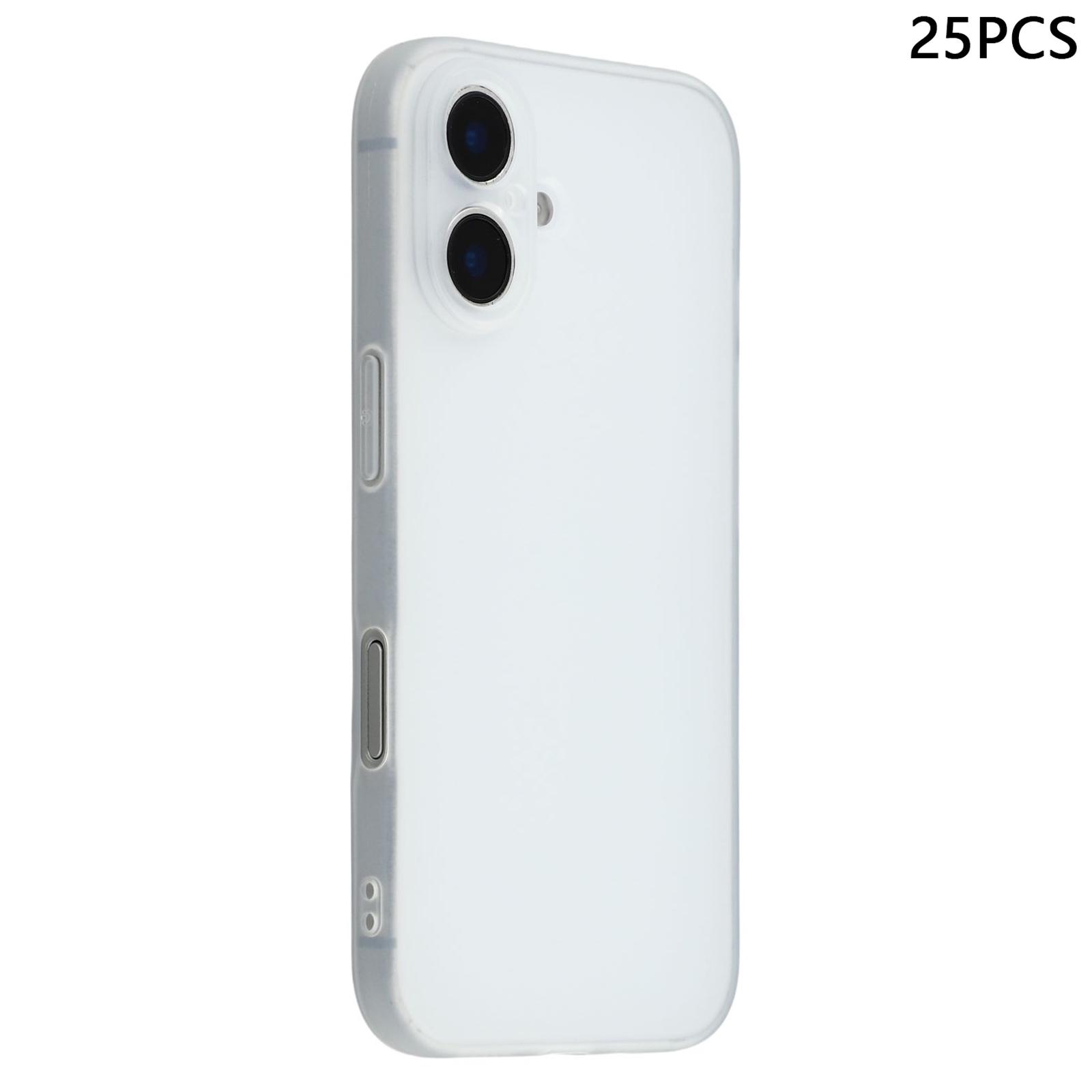 

Bulk Purchasing 25Pcs For iPhone 16 Case 1.2mm TPU Matte Phone Cover Transparent White