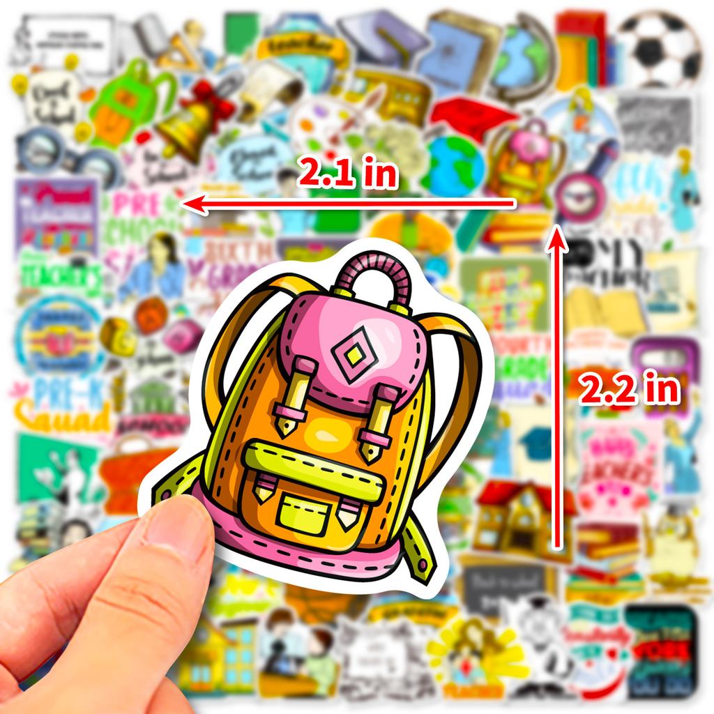 100 PCS Teacher's Day Stickers - School Theme Decals for Notebooks, Luggage, Gifts