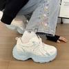 Milk Blue Lightweight Sneakers Thick-soled 22 Autumn New Mesh Breathable Niche Dad Shoes