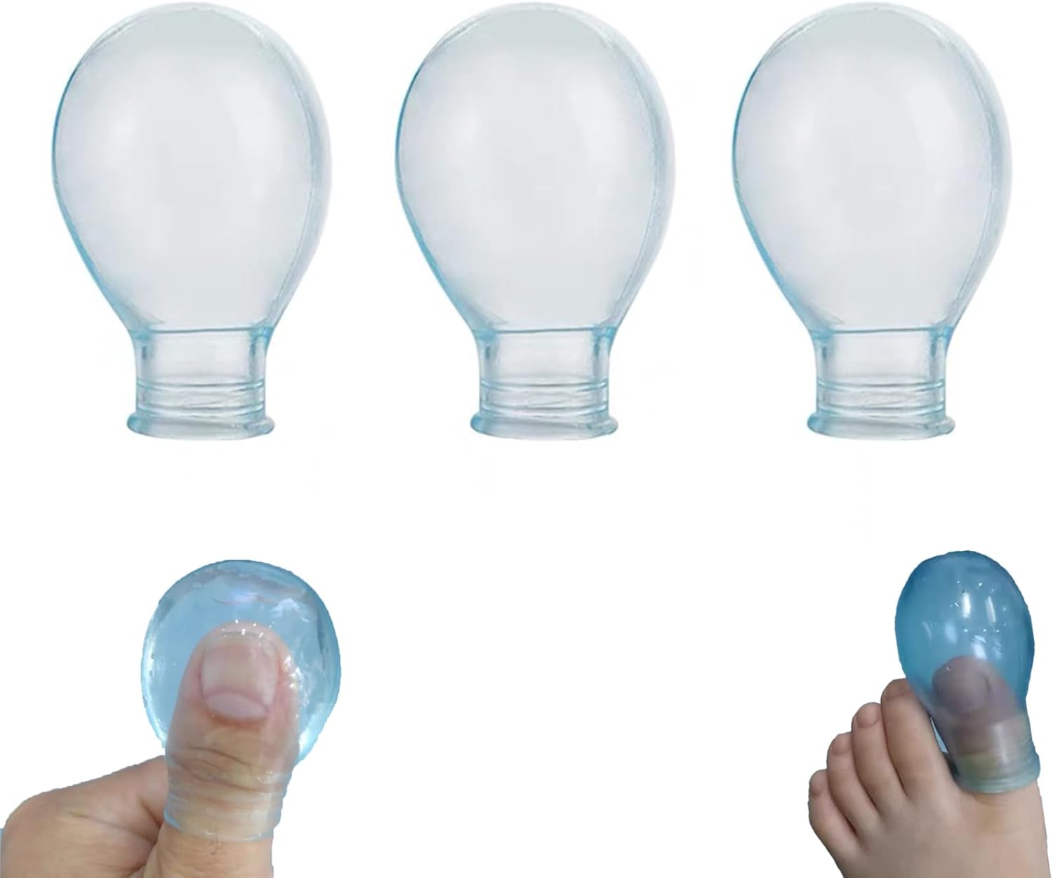 

2 шт. Водонепроницаемые напальчники Водонепроницаемый чехол для пальцев ног для душа и ухода за ногтями Удобные и прочные рукава для замачивания для пальцев рук и ног S