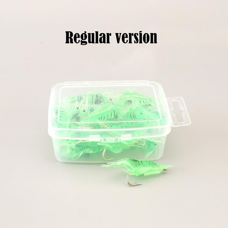 10Pcs Upgraded A Style Boxed Luminous Shrimp Soft Lures With Hooks, Bionic Worm Shrimp Baits For Freshwater Saltwater Fishing