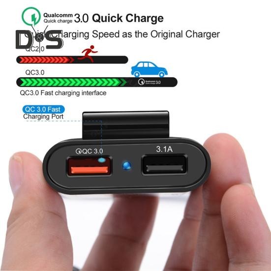 Car Charger QC3.0 3.1A 2.4A 4 USB 1.8M Cable Front Rear Seat Universal High Power 8A Fast Charge Automotive Charging Adapter Car Supplies