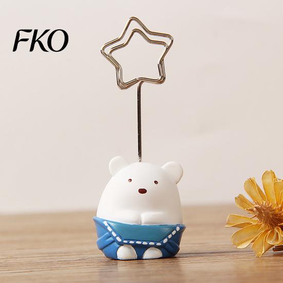 Waterproof Note Holder Desktop Memo Clip Stand, Cartoon Animal Message Holder, Cute Resin Base Photo Healing Atmosphere Decor Display Clip,