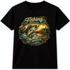 Fishing T Shirt Bass Angler Get Hooked Graphic Tee Fisherman Outdoor Top