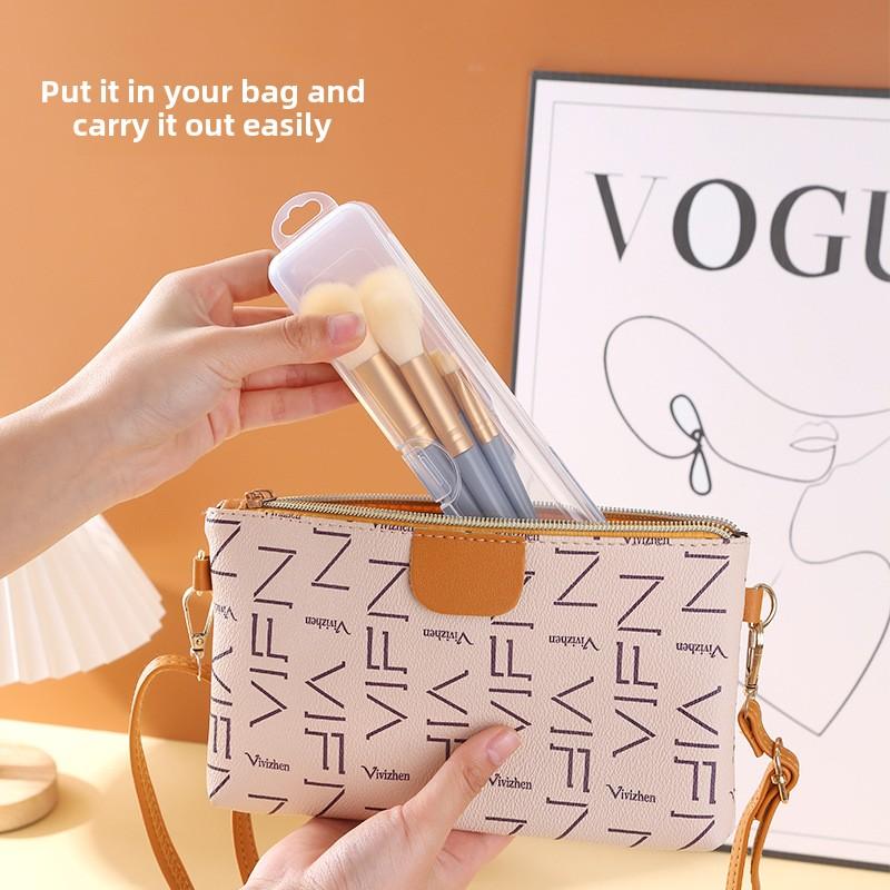 Tragbarer Make-up-Pinsel-Organizer, Augenbrauenstift, Geschirr, Stäbchen, transparent, mit Abdeckung, Aufbewahrungsbox, Küchenzubehör