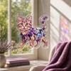 Cat Stained Glass Pendant with Easy Hang Style Suncatcher Acrylic Metal Chain Window