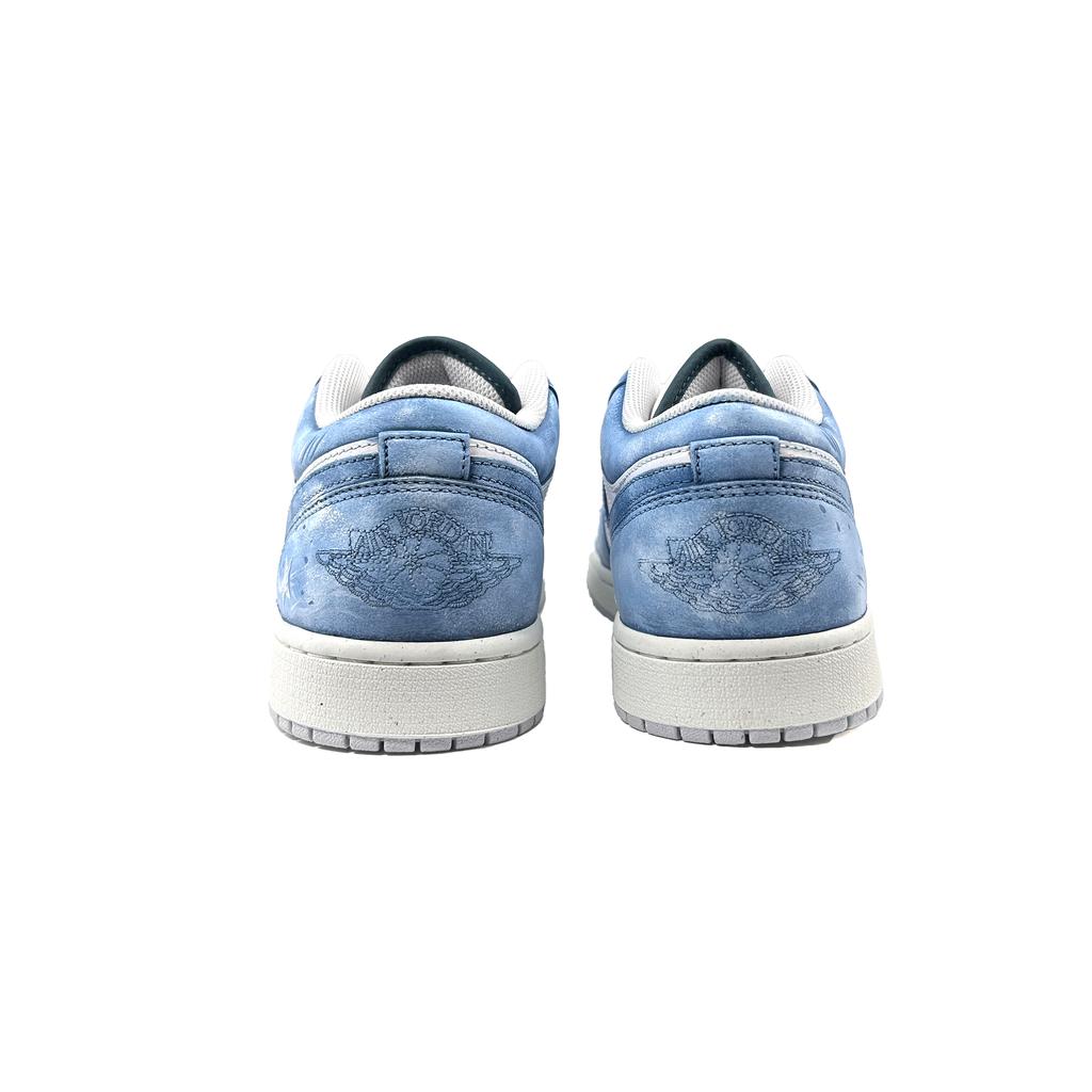 Jordan Air Jordan 1 Exquisite Galaxy Abrasion Resistant Coverage Low top Vintage Basketball Shoes Unisex Sky Blue FQ7687-300(Team2407-SBOX)