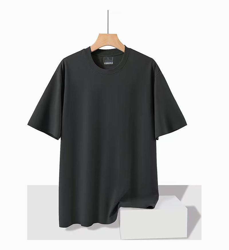 Seamless Solid Color Loose Round Neck Cool Short Sleeved T-shirt