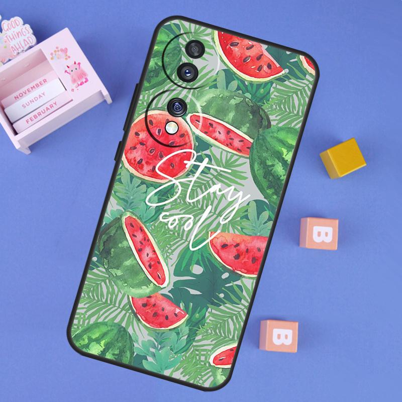 Cute Summer Fruit Watermelon Case For Honor X9b X8b X7 X8 X9 X6a X7a X8a X9a Cover For Honor Magic 5 6 Pro 50 70 90 Lite