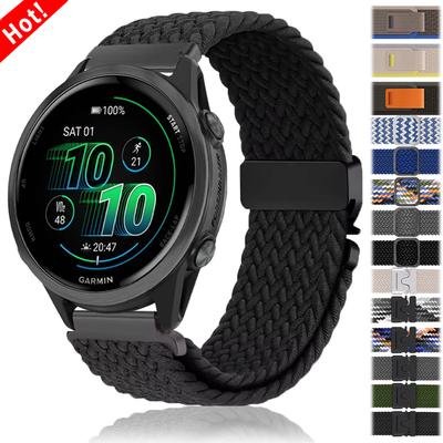22mm 20mm Geflochtene Nylon-Schlaufe Für Garmin Active 6 5 Band Vivoactive 6 5 3/Venu2 3/Sq Sq2/Forerunner 645 55 570 255 265 Armband