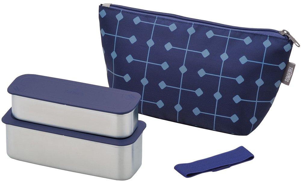 

Thermos Fresh Lunch NVY Box, 2-Tier, 635ml, Navy, DSA-601W [Used] синий