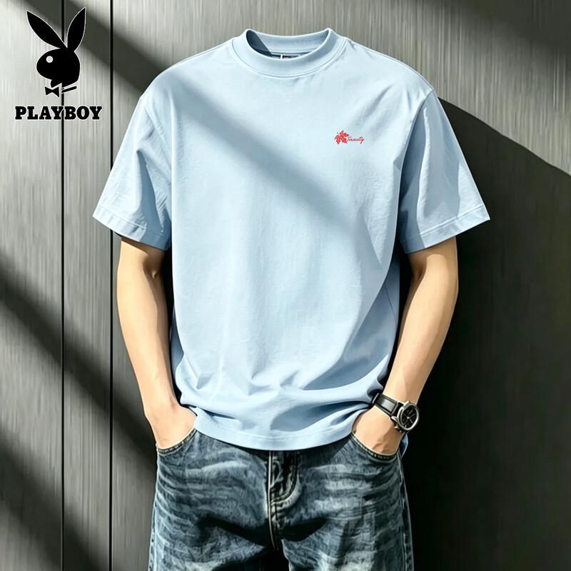 PLAYBOY Men s Pure Cotton Loose Fit Short Sleeve T-Shirt 2XL