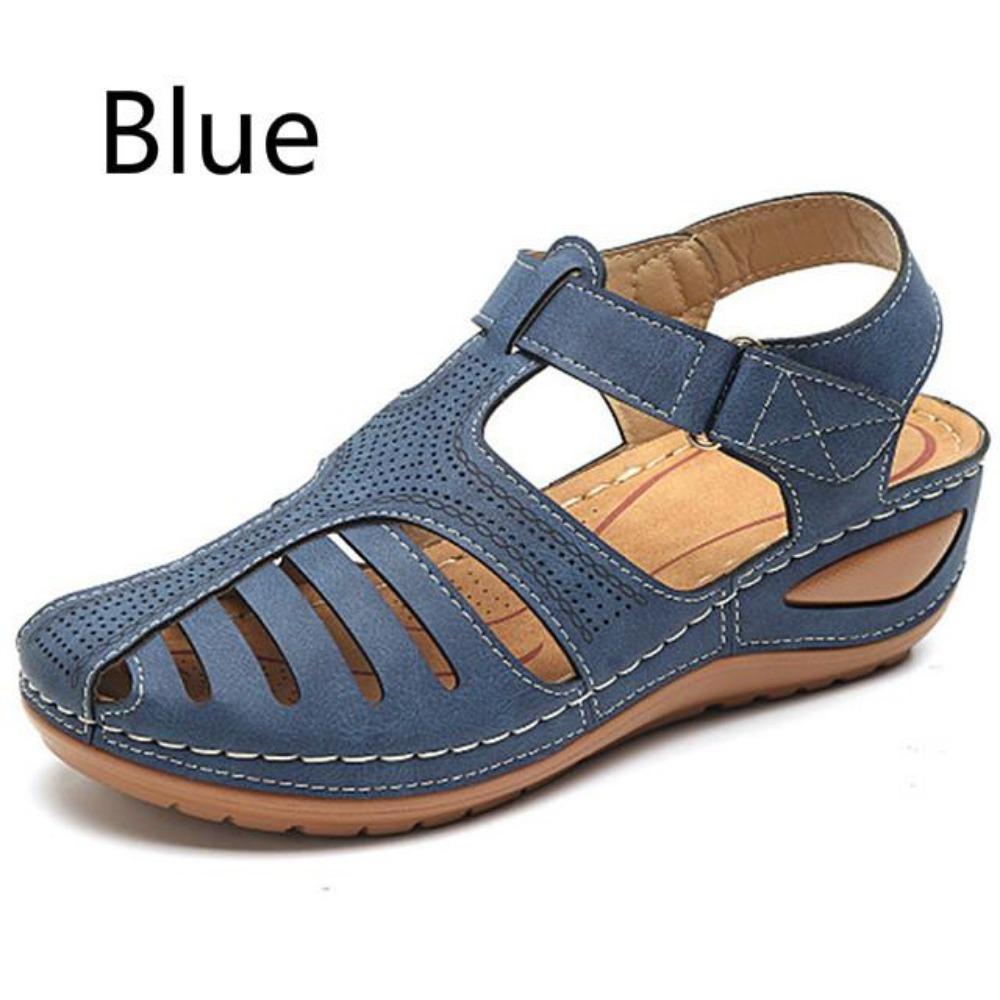 Woman Sandals Summer Vintage Wedge Sandals Casual Cutout Loophole Women Shoes Female Ladies Platform Retro Sandalias Plus Size