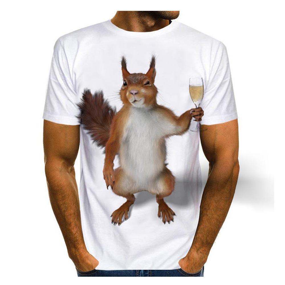 Men's Squirrel 3DT Shirt Print Animal Pattern Couple Tops Funny Short Sleeve T-Shirt