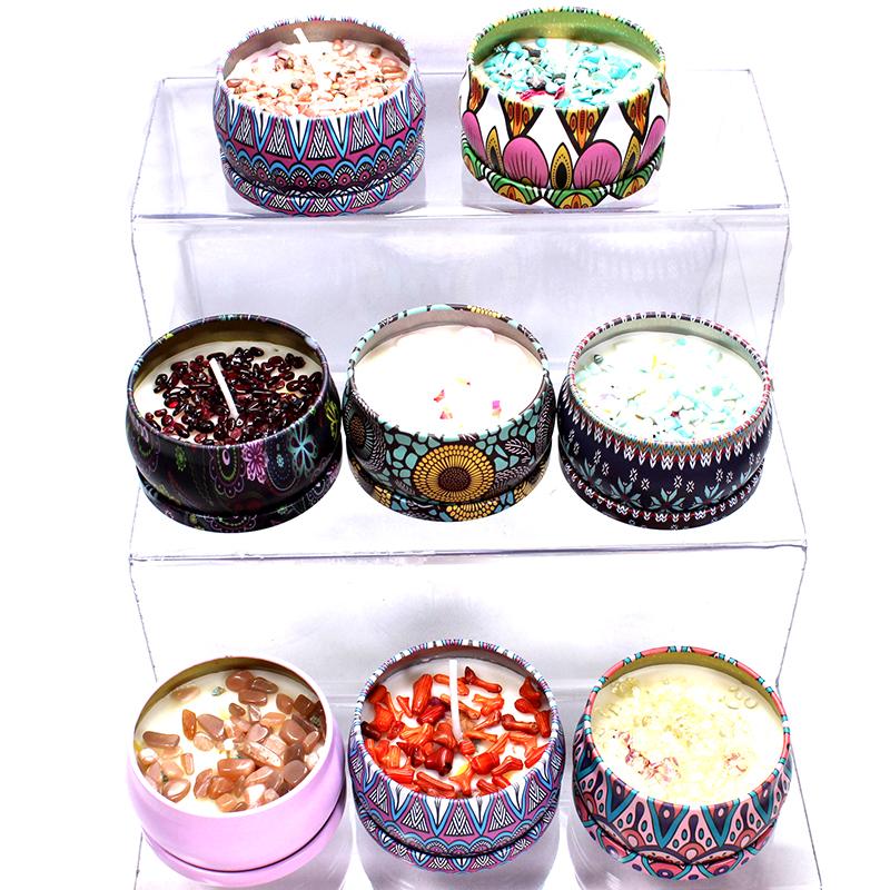Colorful Natural Crystal Hand-watered Incense Candle for Gift or Decoration