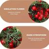 Fashion Christmas Garlands Green Portable Stylish Wreath with Berries Accent for Door and Wall Festival Decoration