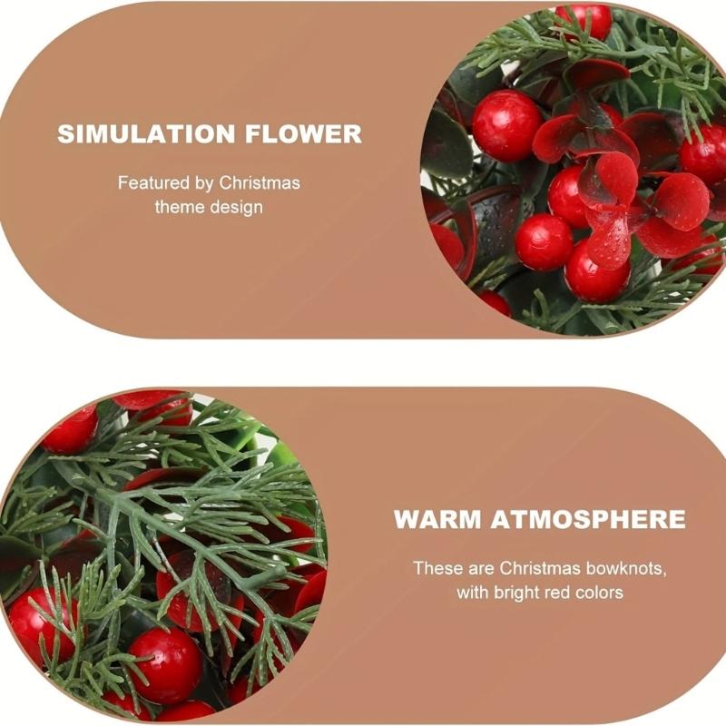 Fashion Christmas Garlands Green Portable Stylish Wreath with Berries Accent for Door and Wall Festival Decoration