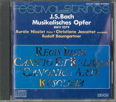 CD-R. BAUMGARTNER, FESTIVAL STRINGS LU - J. S. Bach : Musikalisches Opfer Bw 32C377380 DENON Deutschland Klassik Gebraucht