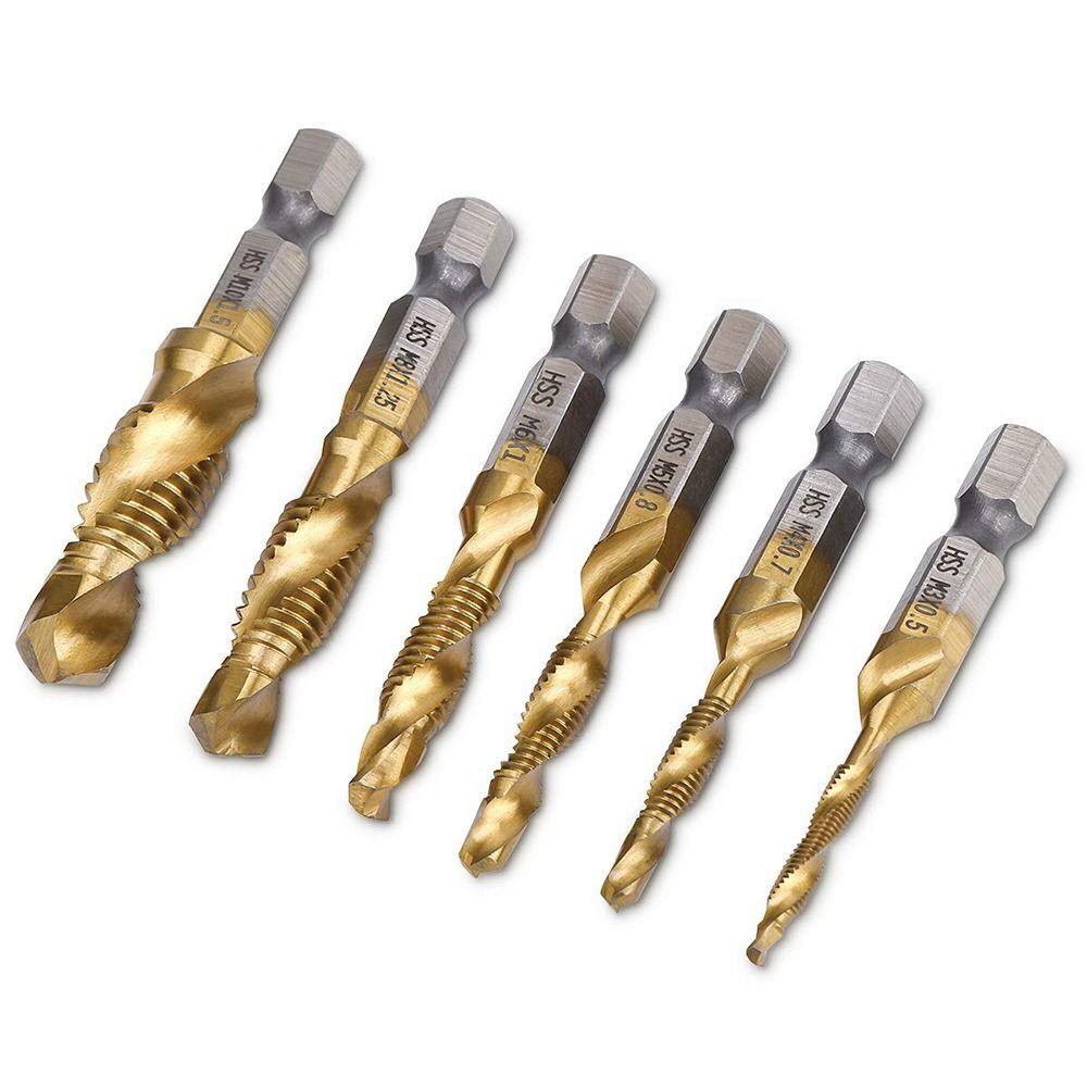 1Pc Hexagon Handle Compound Tap Drill Bits High Quality Shank Tap Drill Bits Screw Thread Bit Portable Hand Tools Drilling Tools