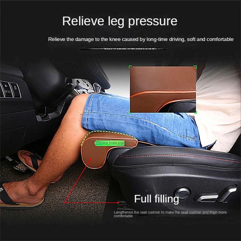 Universal Car Seat Extender Cushion Leather Auto Front Chair Mat Leg Support Pillow  Home/Offices