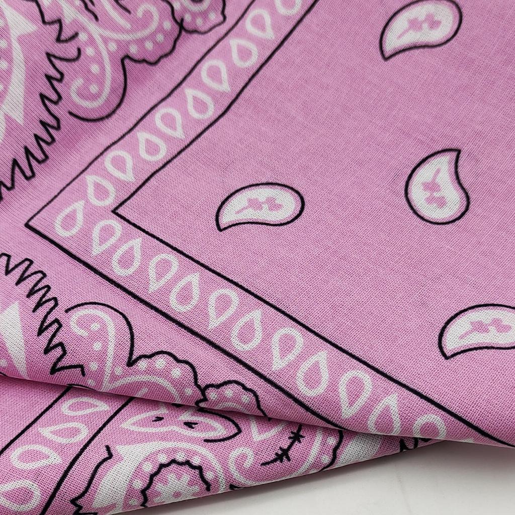 kakatrend bandana pink paisley 100% cotton adult bandana handkerchief cotton bandana unisex durag large 55cm x 55cm