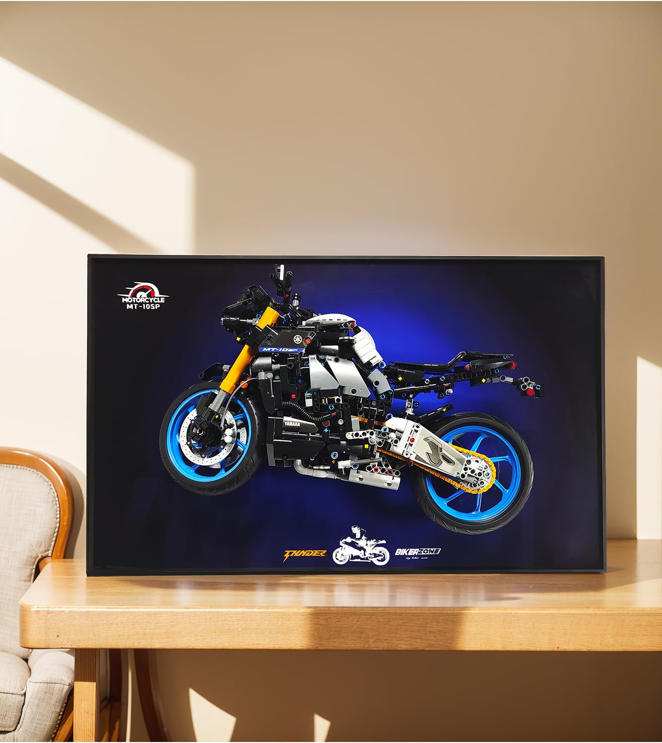 

Sungvool Настенная панель для демонстрации для набора модели мотоцикла Lego Technic Yamaha SP, декоративные картины для настенной панели для демонстрации модели Lego