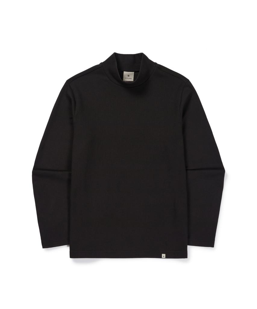 SNOWPEAK APPAREL Ribbed Mock Neck Long Sleeve T-Shirt (S26Fmftl32) Black