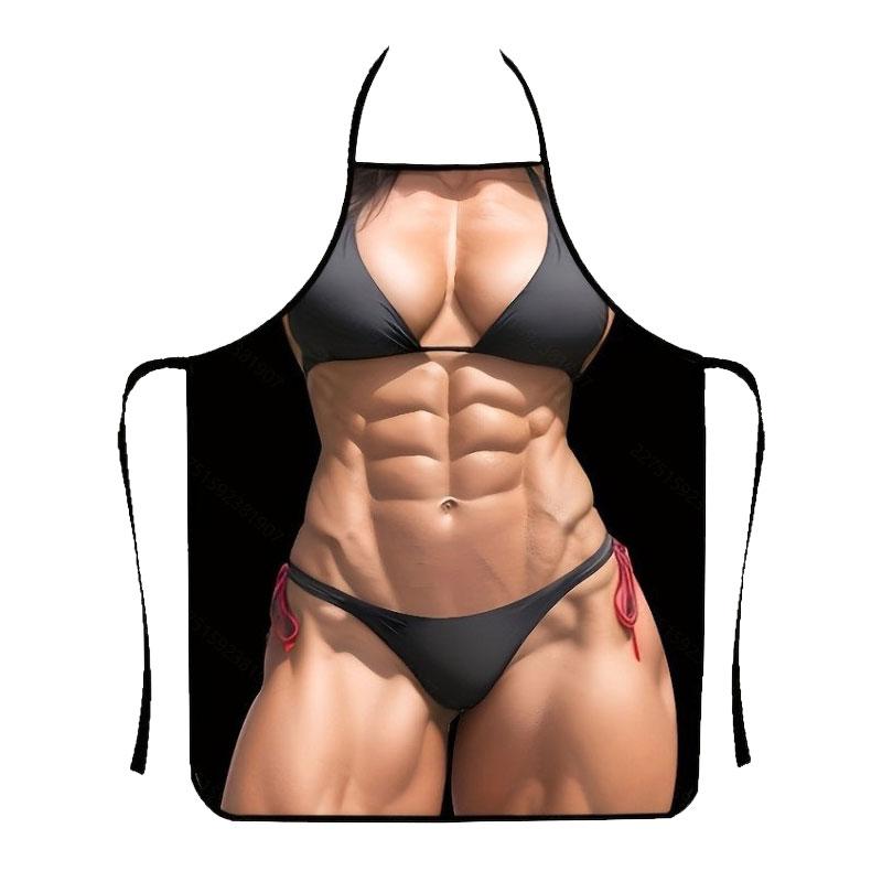 1pc Cooking Apron Funny Kitchen Stain-proof For Women Aprons Man BBQ Cleaning Sexy Women's