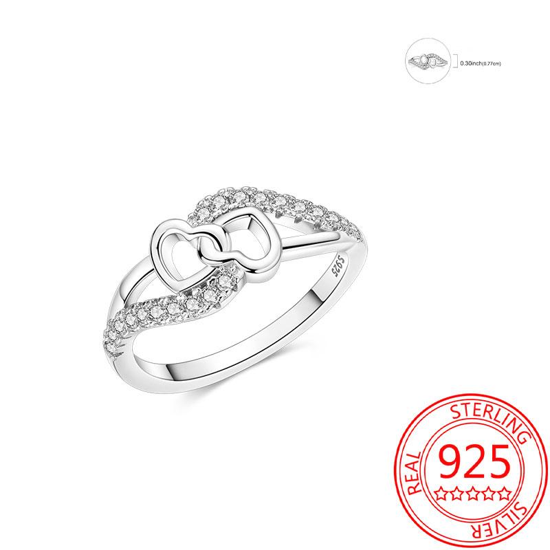 925 Silver Beautiful Stars and Moon Shining Sun Geometry Infinite Combination Ring Boutique Matching Gifts