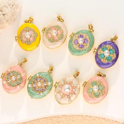 Creative Fashion Color Drip Oil Copper-Plated Gold Pendant Necklace for Women