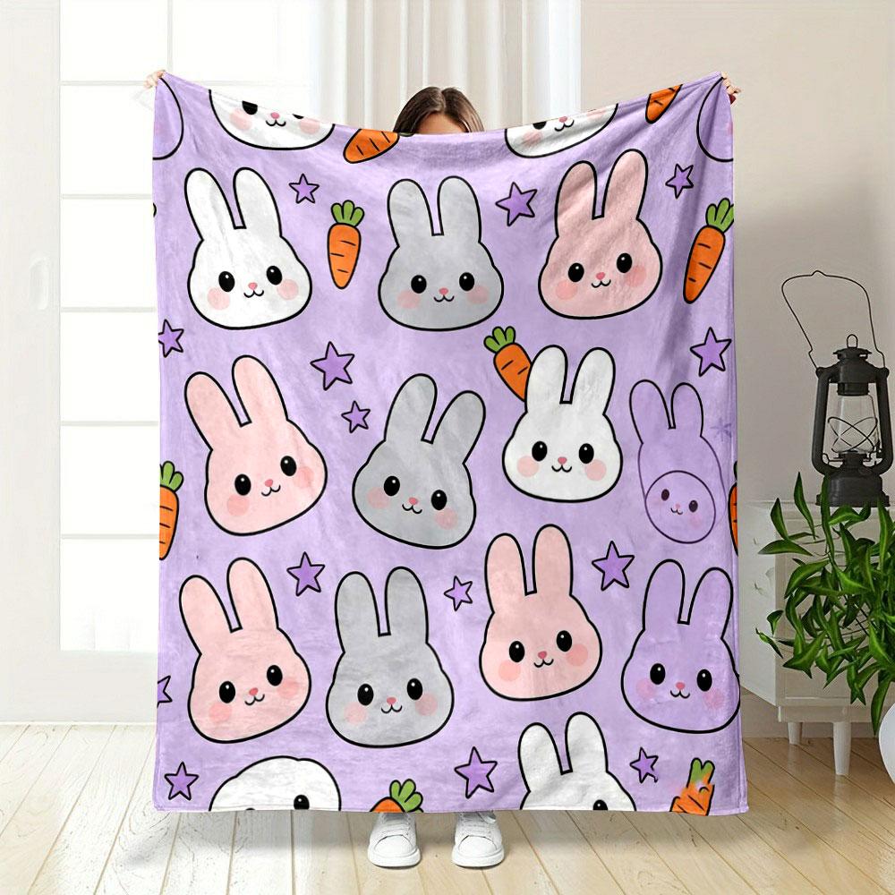 Cute Cartoon Animal Avatars Printed Blanket Children Adult Blanket Soft and Warm Bedding for Sofa Outdoor Travel Cover Blanket