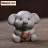 Yixing Purple Clay Cute Peace Elephant Tea Pet Retro Tea Sculpture Tea Figurine Play Toys Tea Statue Ornaments Workmanship Craft