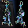 Unicorn Keychain Skeleton Key Ring Colorful Pendant Bag Pendant Retro Creative Keychain