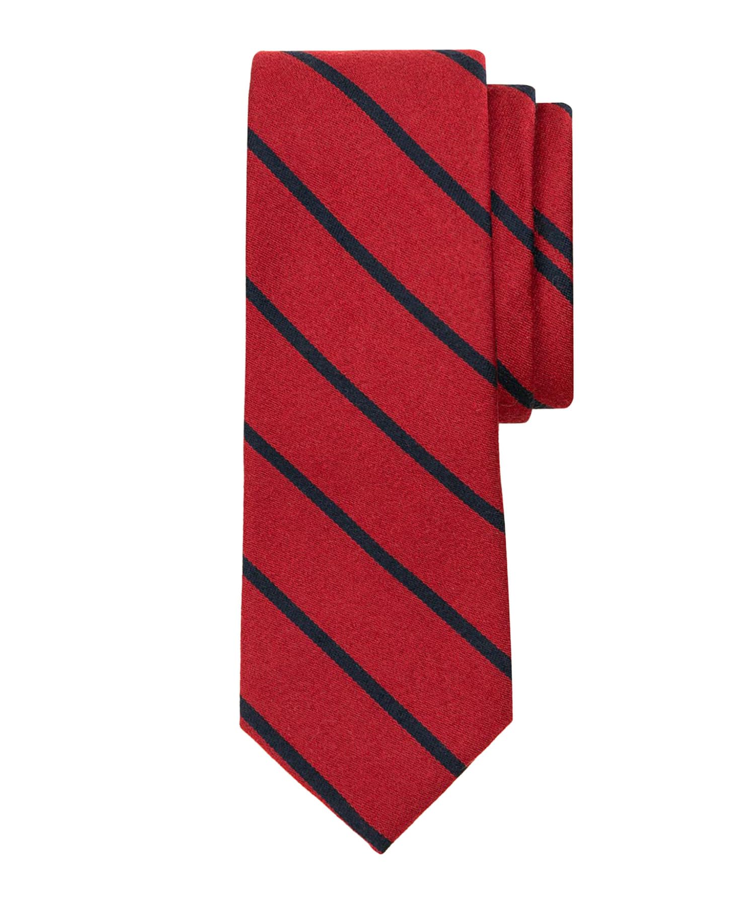 [Brooks Brothers] Шерстяной шелковый галстук в полоску BB#3 330001774 Красный ONE SIZE